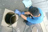 排水管洗浄作業風景